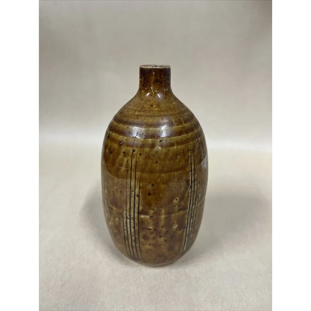 Mid Century‎ OMC Japanese Pottery Vase Otagiri Manufacturing Company 5.25” H